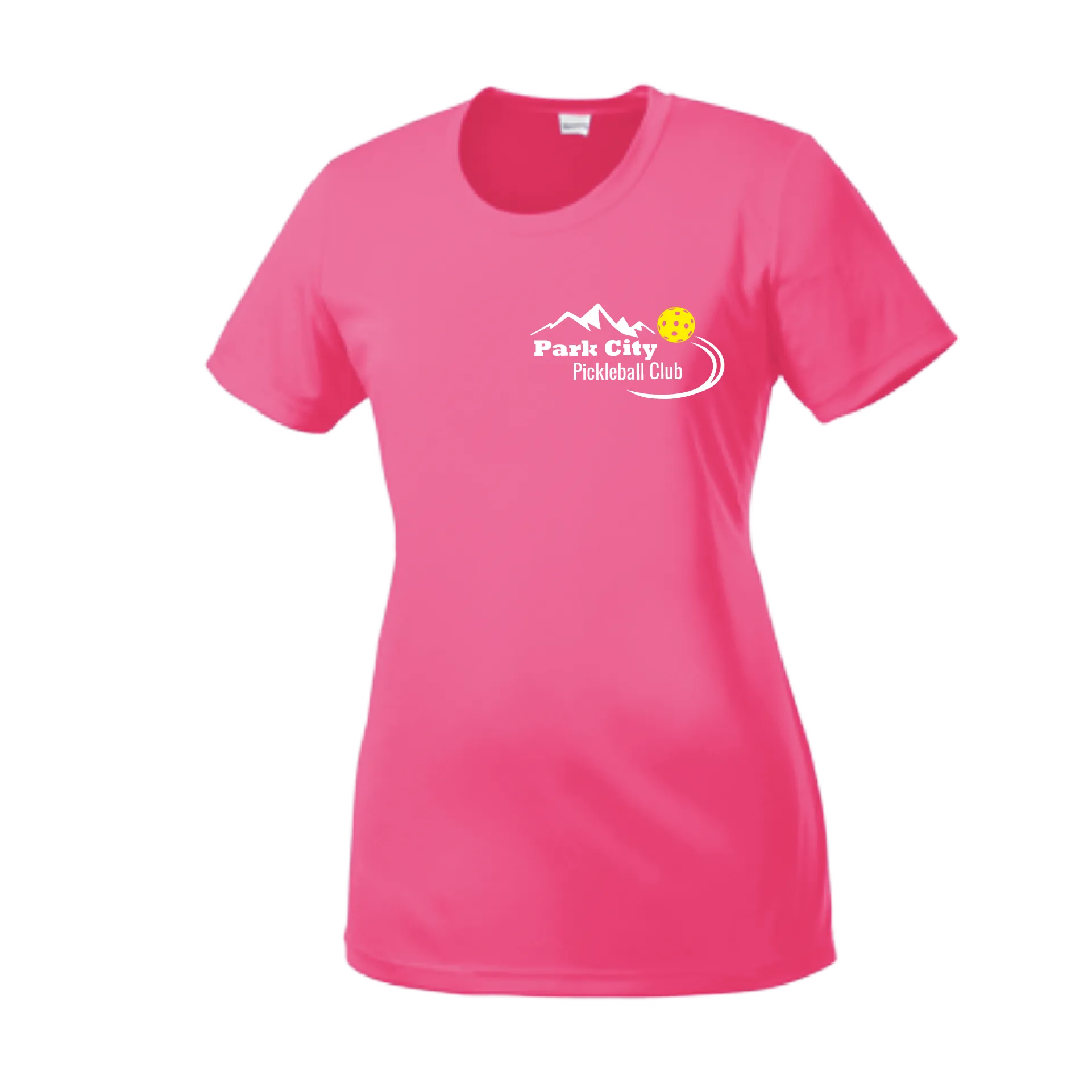 Park City Pickleball Club (White Words) Customizable | Women’s Short Sleeve Crewneck Pickleball Shirts | 100% Polyester