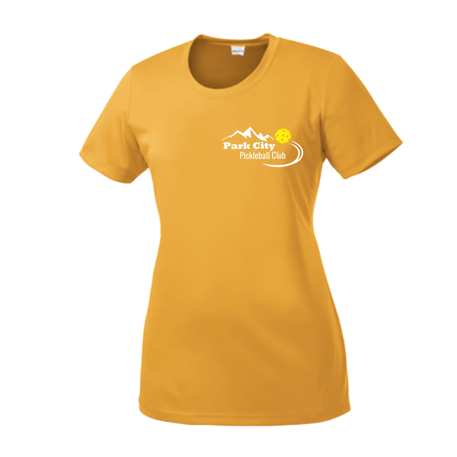 Park City Pickleball Club (White Words) Customizable | Women’s Short Sleeve Crewneck Pickleball Shirts | 100% Polyester