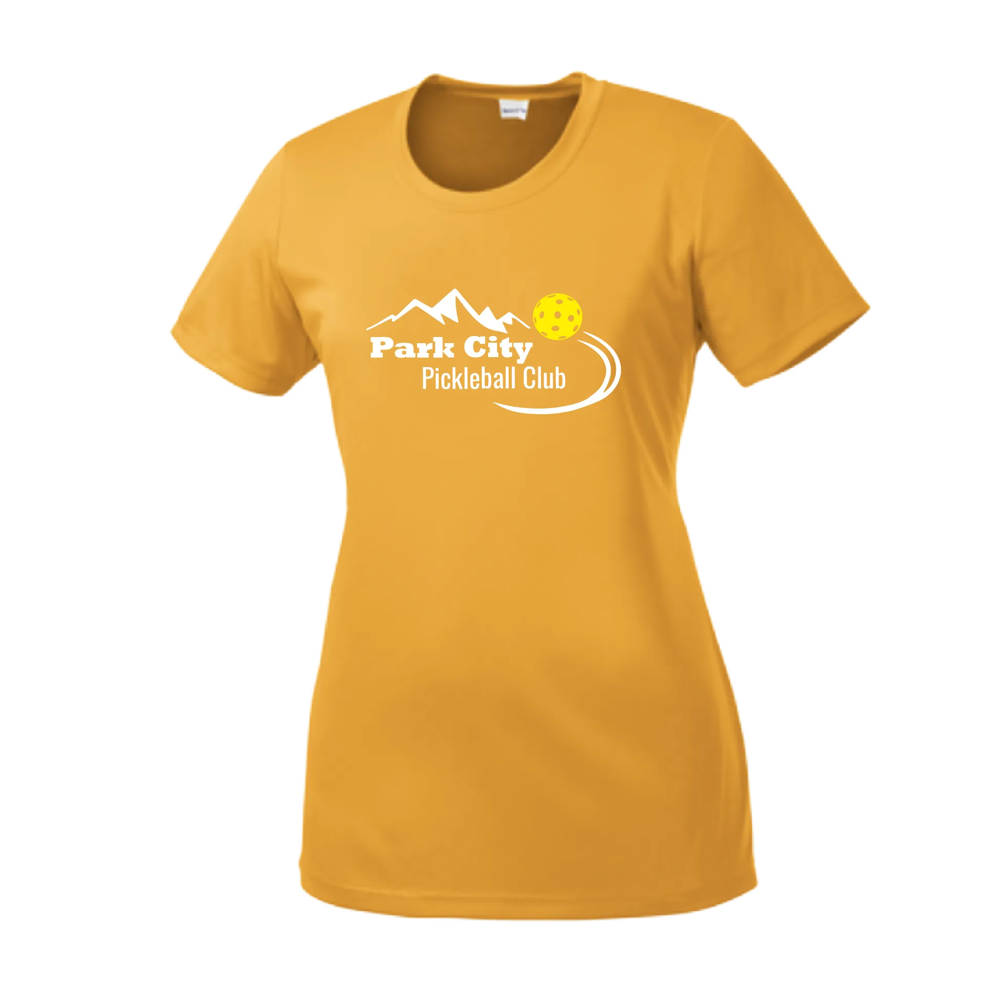 Park City Pickleball Club (White Words) Customizable | Women’s Short Sleeve Crewneck Pickleball Shirts | 100% Polyester