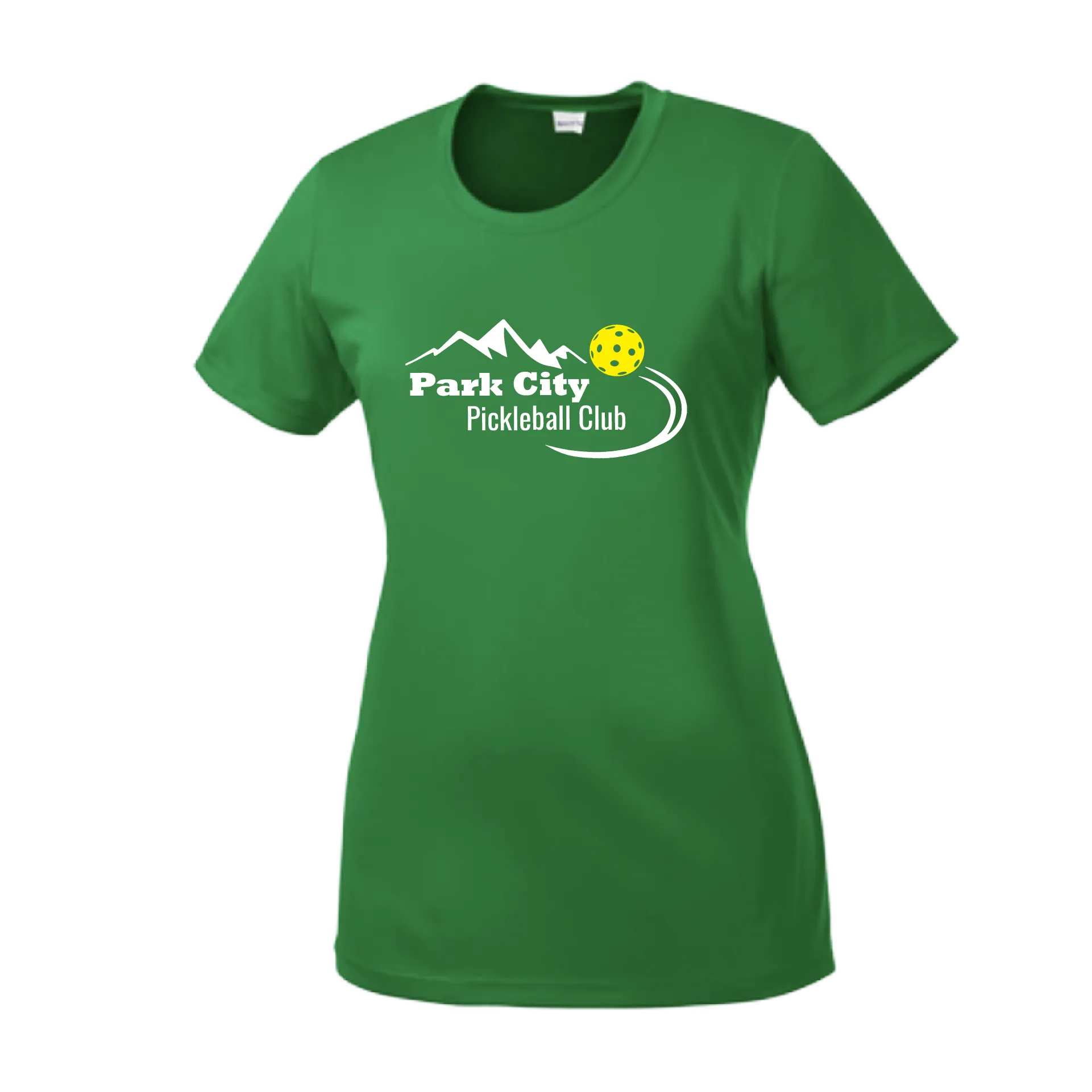 Park City Pickleball Club (White Words) Customizable | Women’s Short Sleeve Crewneck Pickleball Shirts | 100% Polyester