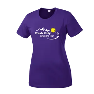 Park City Pickleball Club (White Words) Customizable | Women’s Short Sleeve Crewneck Pickleball Shirts | 100% Polyester