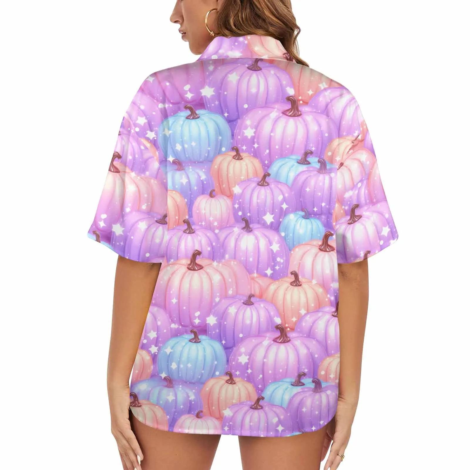 Pastel Pumpkin  Women's Hawaiian Shirt