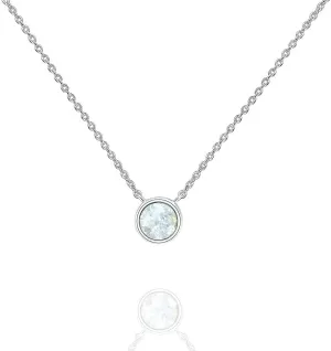 PAVOI 14K Gold Plated Created White Opal Necklace | Opal Necklaces for Women