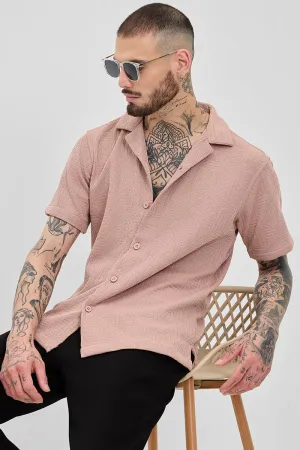 Peach Jacquard Box Fit Shirt