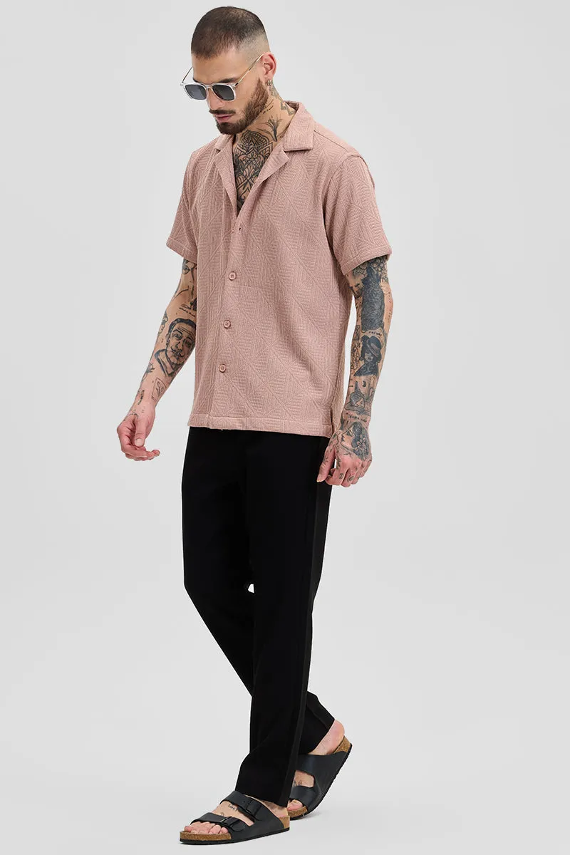 Peach Jacquard Box Fit Shirt