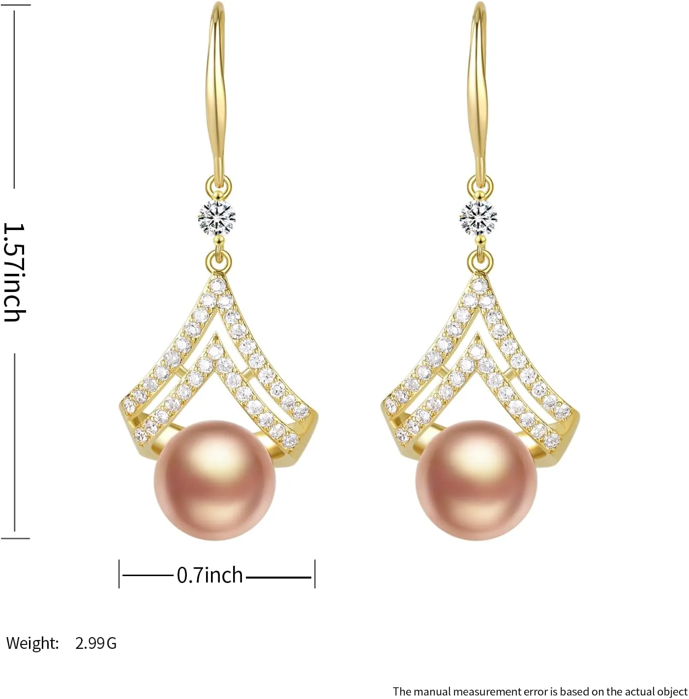 Pearl Earrings for Women, Dainty 14K Gold Plated/925 Sterling Silver Drop Pearls Dangle Earrings, Fashion Hypoallergenic Jewelry Gifts for Women