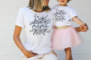 Personalized Mama Mini Floral Shirts Wildflower Mothers Day Gift