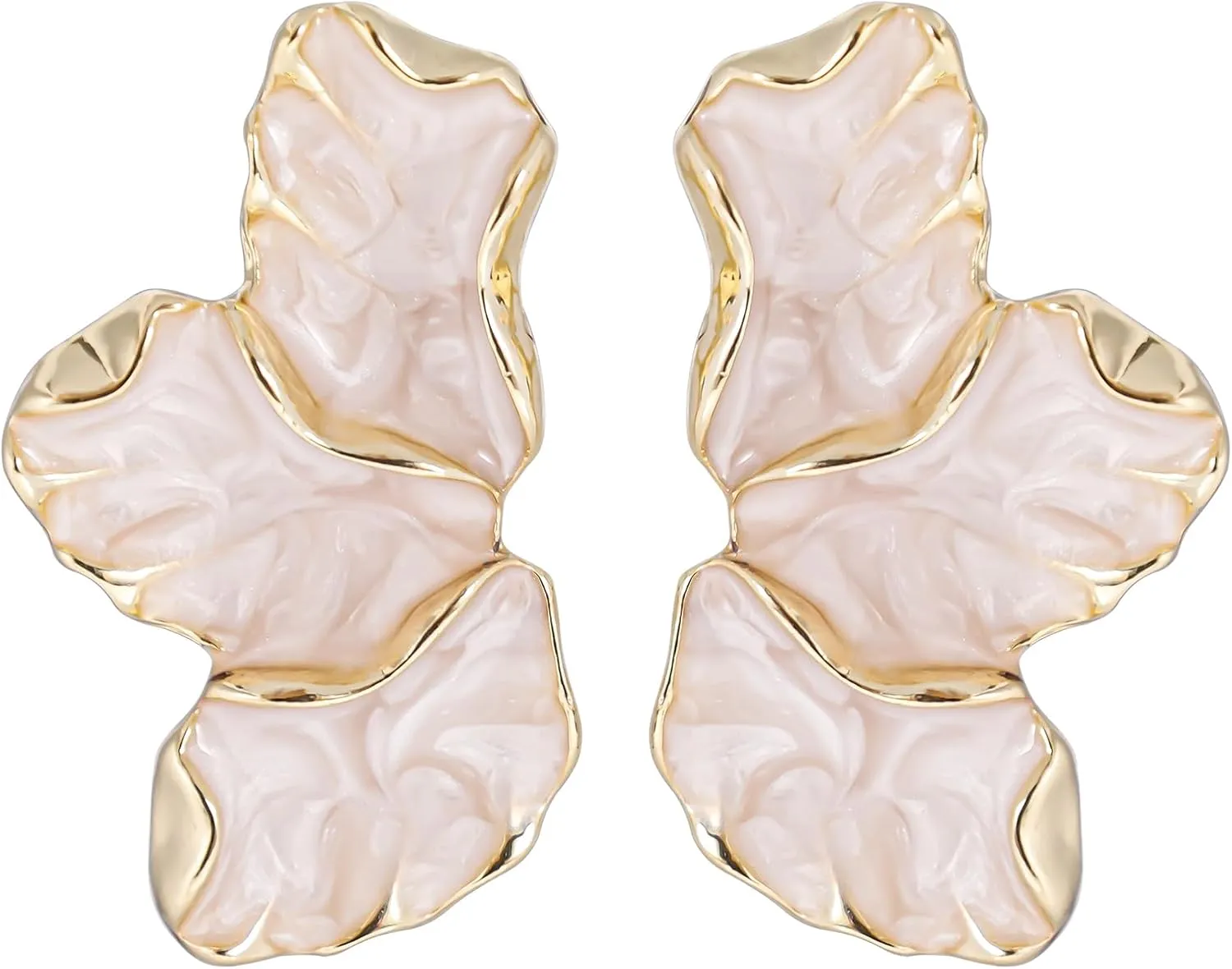 Petal Earrings for Women, Irregular Flower Petal Earrings Alloy Statement Flower Earrings Big Flower Dangle Earrings Jewelry Gift for Women