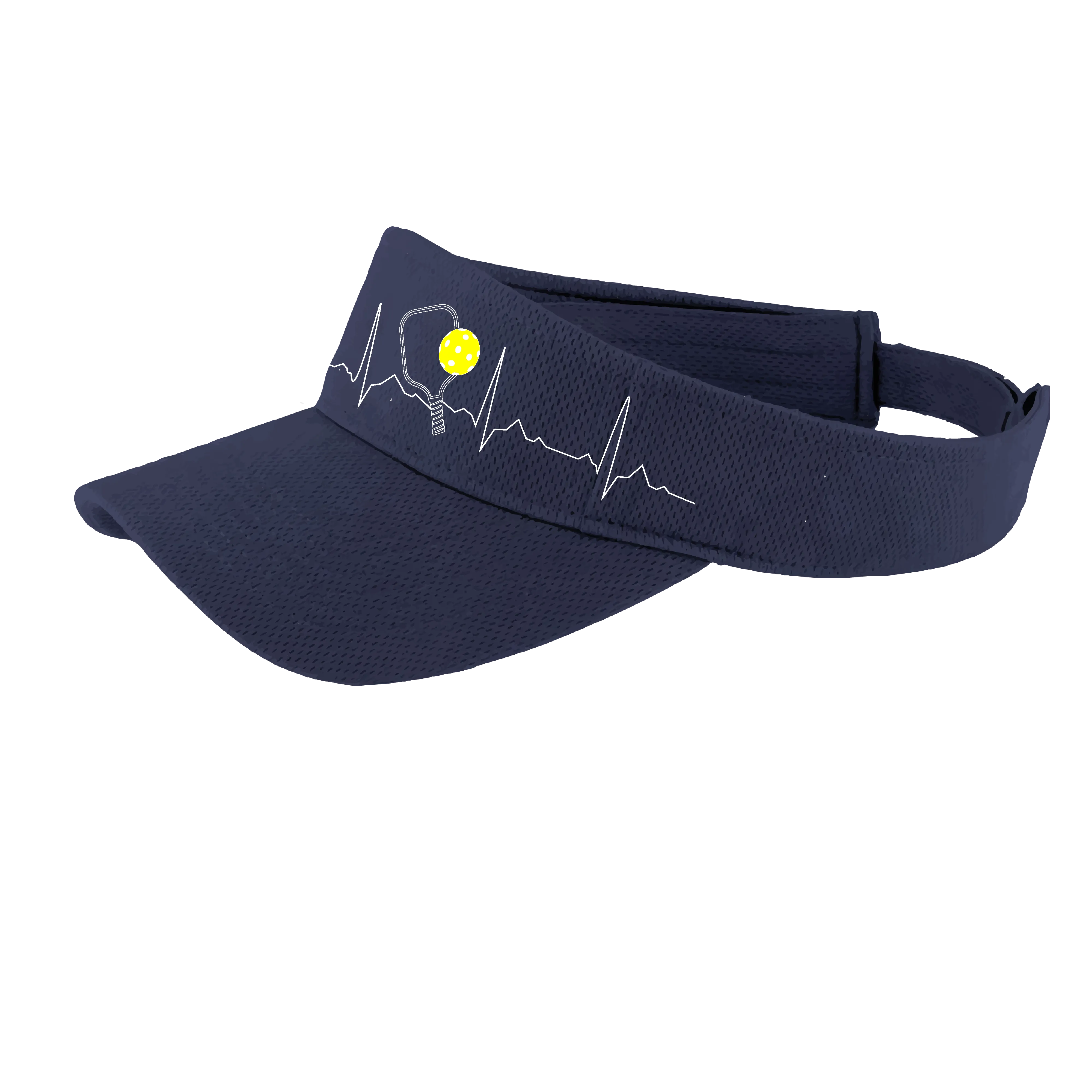 Pickleball Heartbeat EKG | Pickleball Visors | Moisture Wicking 100% Polyester