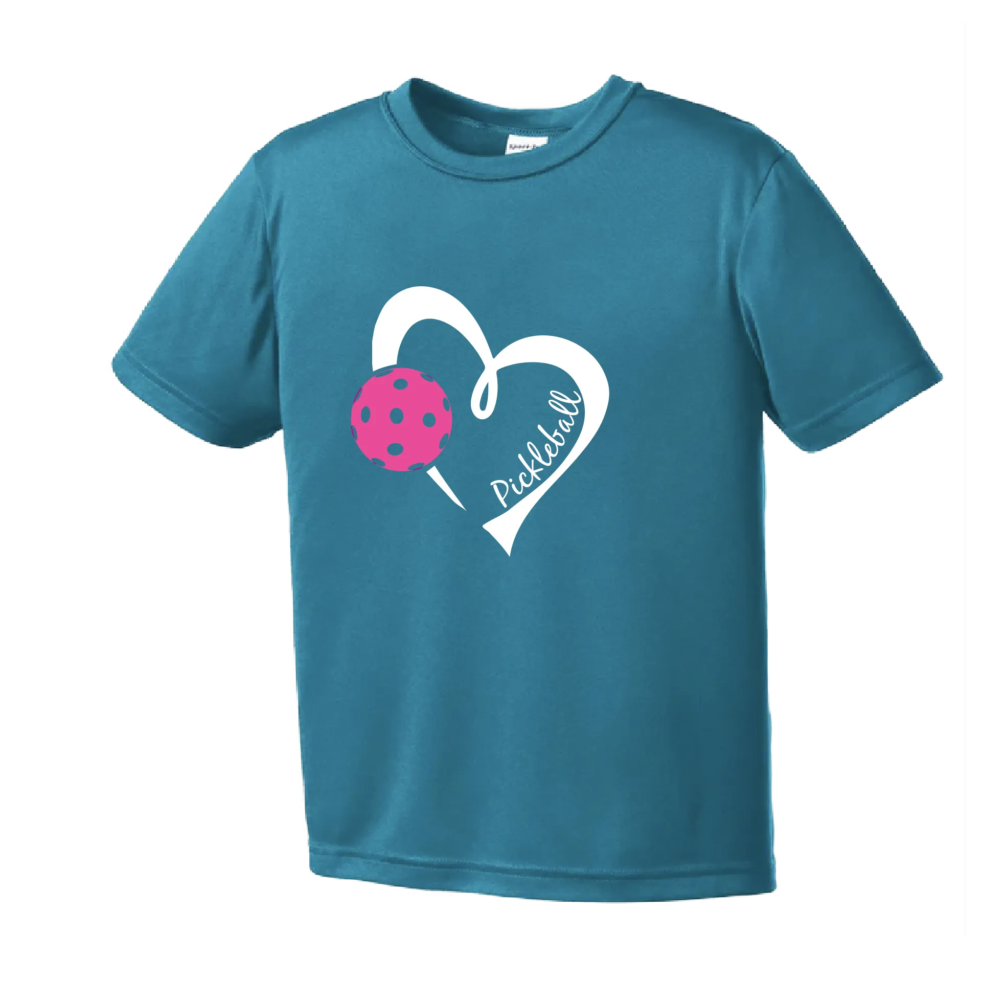 Pickleball Love (Pink) | Youth Short Sleeve Pickleball Shirts | 100% Polyester