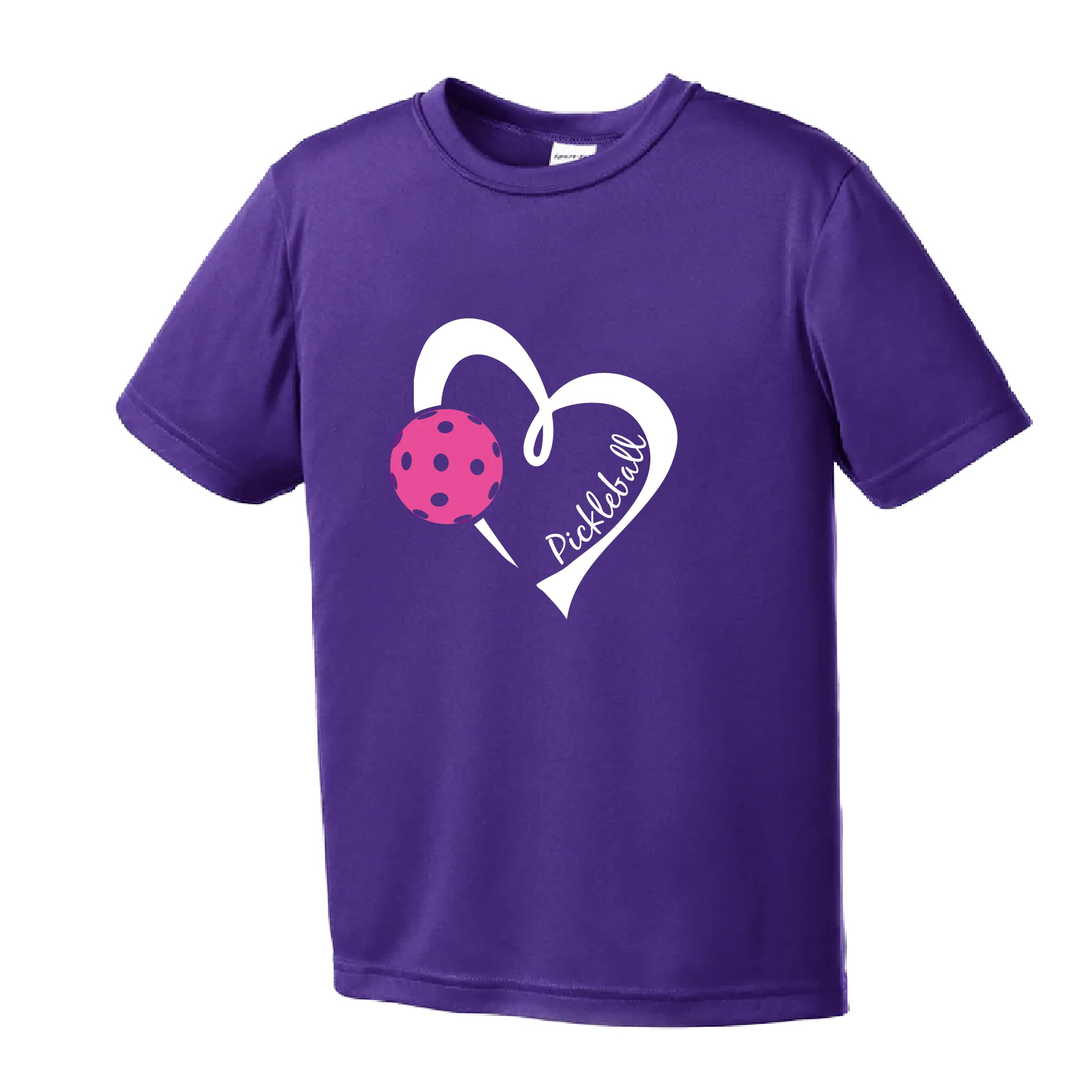 Pickleball Love (Pink) | Youth Short Sleeve Pickleball Shirts | 100% Polyester