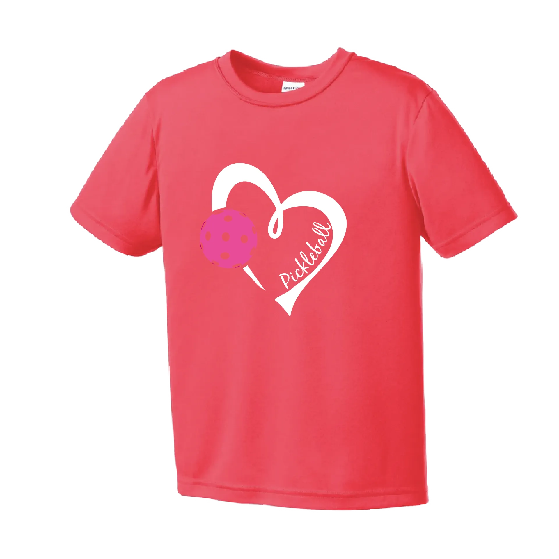 Pickleball Love (Pink) | Youth Short Sleeve Pickleball Shirts | 100% Polyester