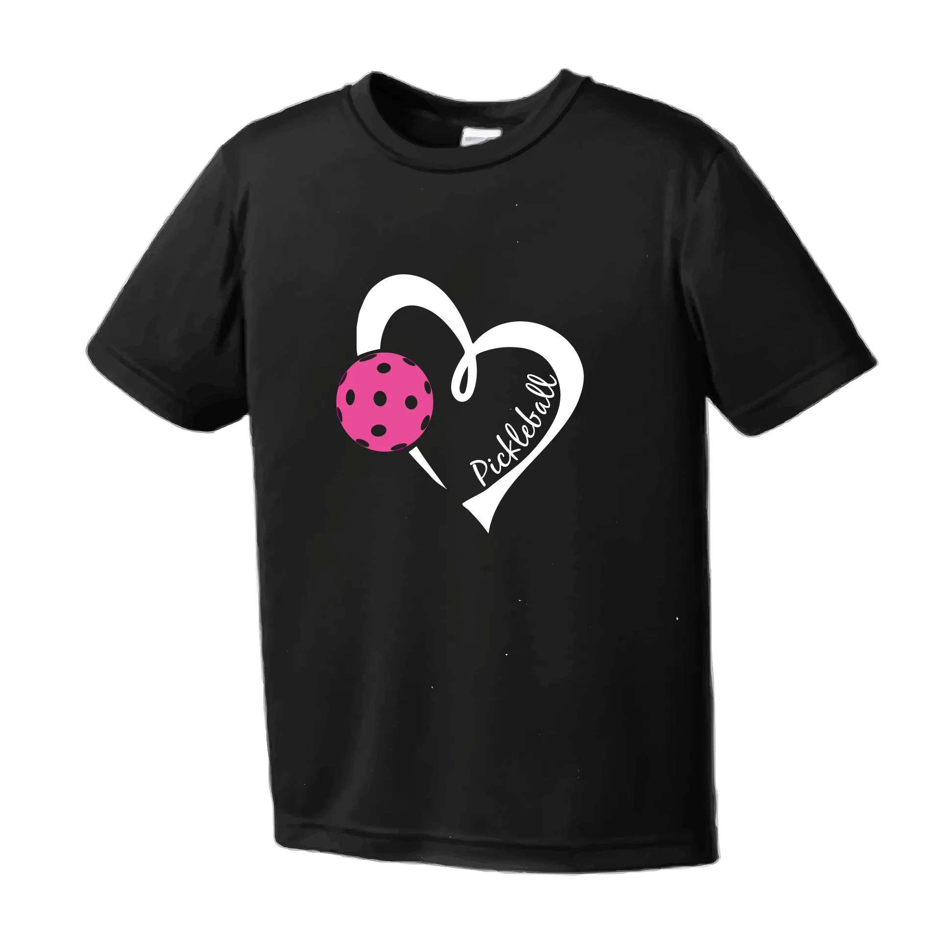 Pickleball Love (Pink) | Youth Short Sleeve Pickleball Shirts | 100% Polyester