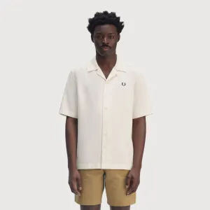 Pique Texture Revere Collar Shirt (Ecru)