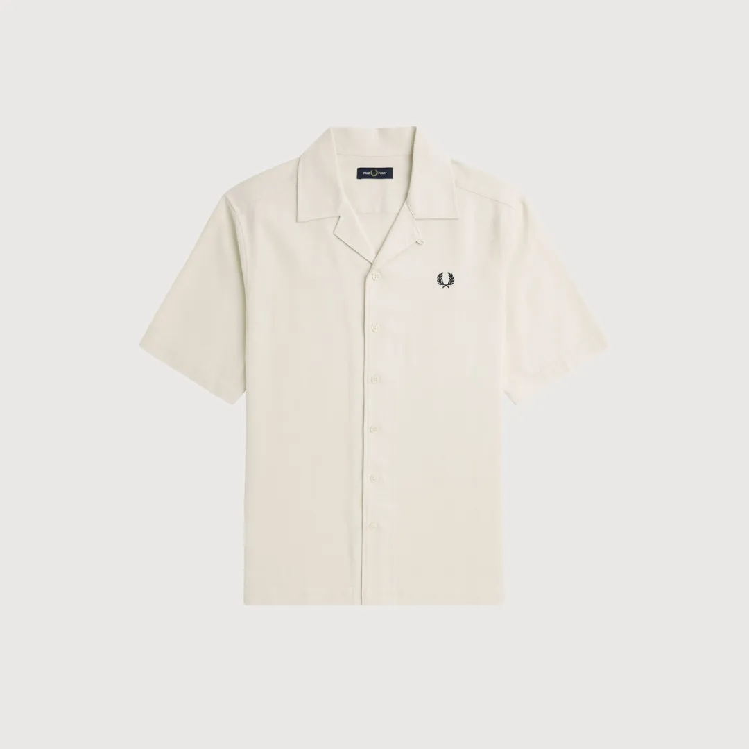 Pique Texture Revere Collar Shirt (Ecru)