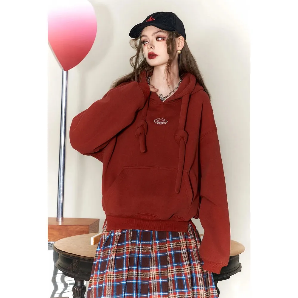 Plus Size Geometric Pattern Hooded Fleece Hoodie