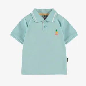 Polo bleu en piqué, enfant || Blue polo in piqué, child