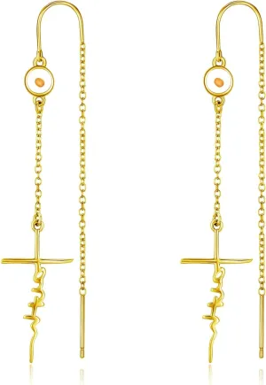 PRAYMOS Cross Earring for Women Dangle 925 Sterling Silver Mustard Seed Earrings Hypoallergenic Christian Religious Faith of a Mustard Seed Jewelry Gifts
