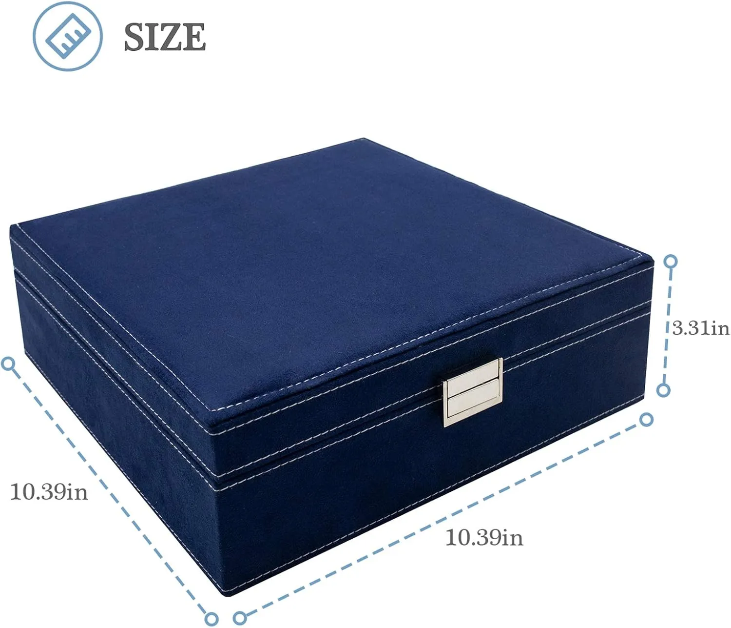ProCase Velvet Jewelry Box Organizer for Women, 2 Layer Jewelry Display Storage Holder Case for Necklace Earrings Bracelets Rings -Navy