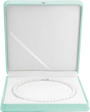 PU Leather Jewelry Set Box Necklace Boxes for Jewelry Gift Boxes Ring,Pendant,Earring,Bracelet Jewellery Display Case Wedding Jewelry Storage Holder (Big Pearl Necklace)