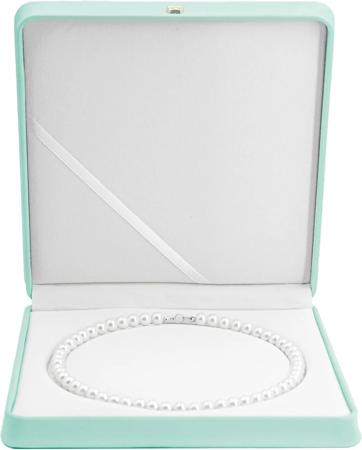 PU Leather Jewelry Set Box Necklace Boxes for Jewelry Gift Boxes Ring,Pendant,Earring,Bracelet Jewellery Display Case Wedding Jewelry Storage Holder (Big Pearl Necklace)
