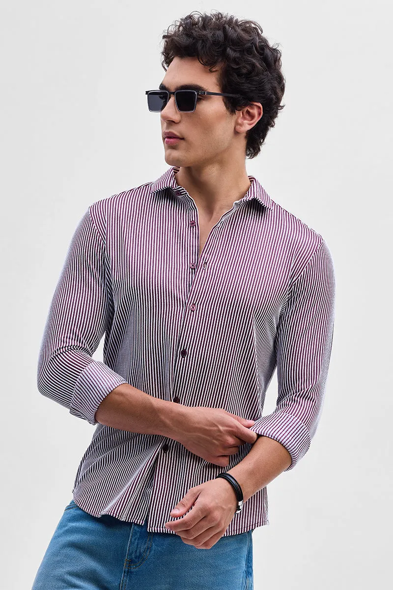 Purple Stripes Slim Fit Stretch Shirt