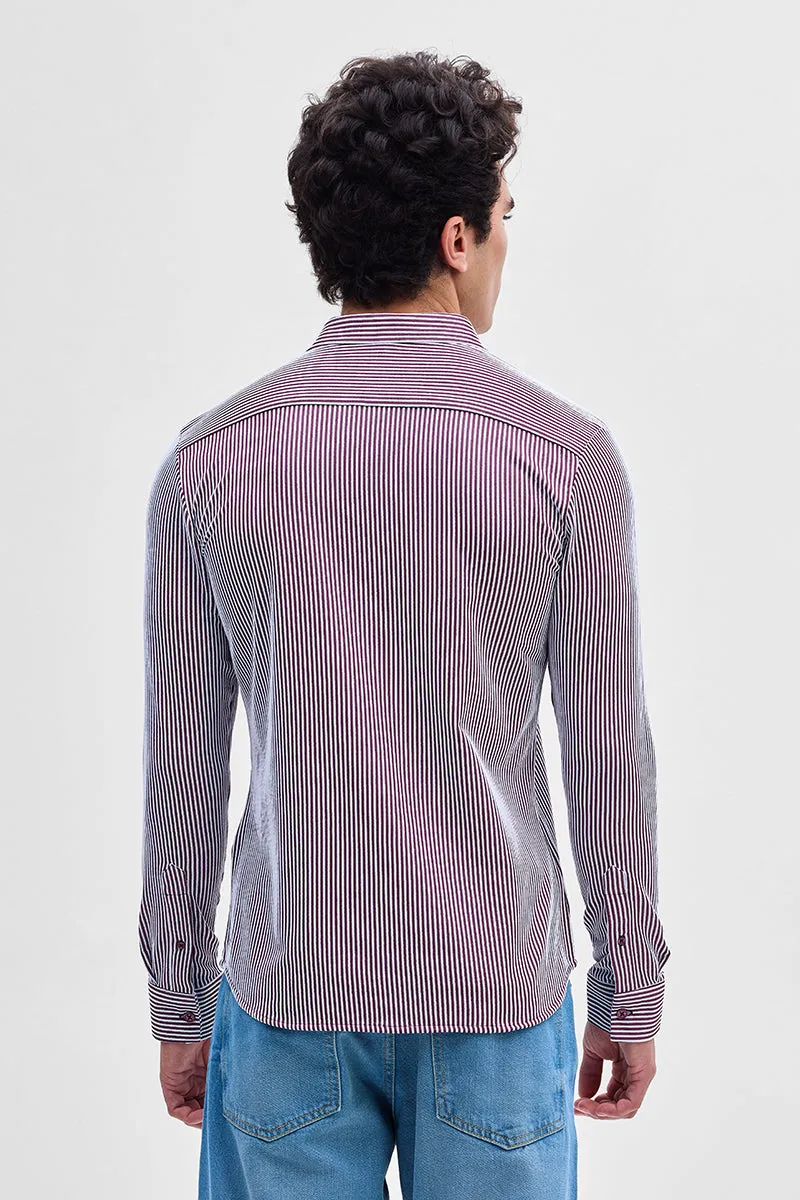 Purple Stripes Slim Fit Stretch Shirt