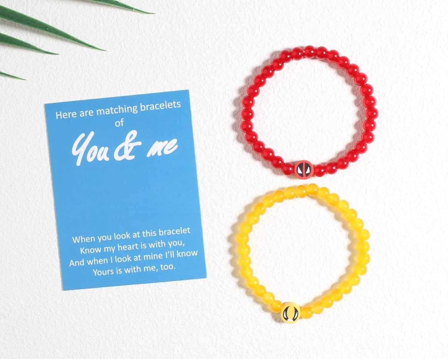 QqzsJewls You and Me Bracelets Set Superhero Matching Bracelets for Mom Dad Daughter Son Aunt Niece Nephew Birthday Christmas School Gifts