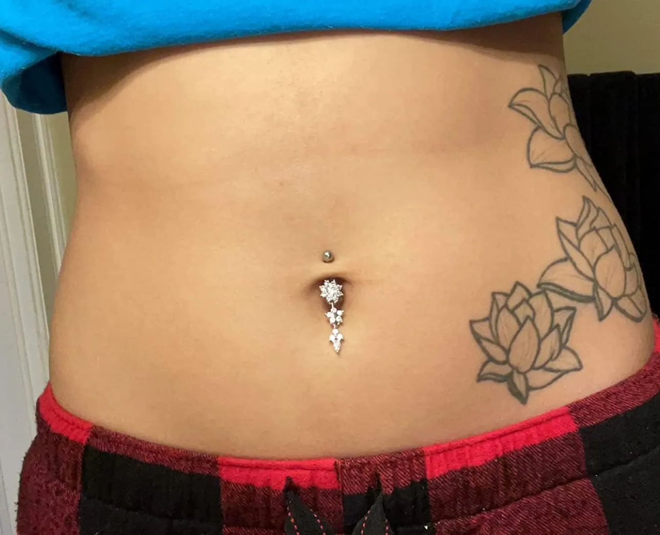 QWALIT Belly Button Rings 14G Surgical Steel Belly Rings CZ Opal Navel Piercing Jewelry for Women Girls 3/8" 10mm Silver Rose Gold