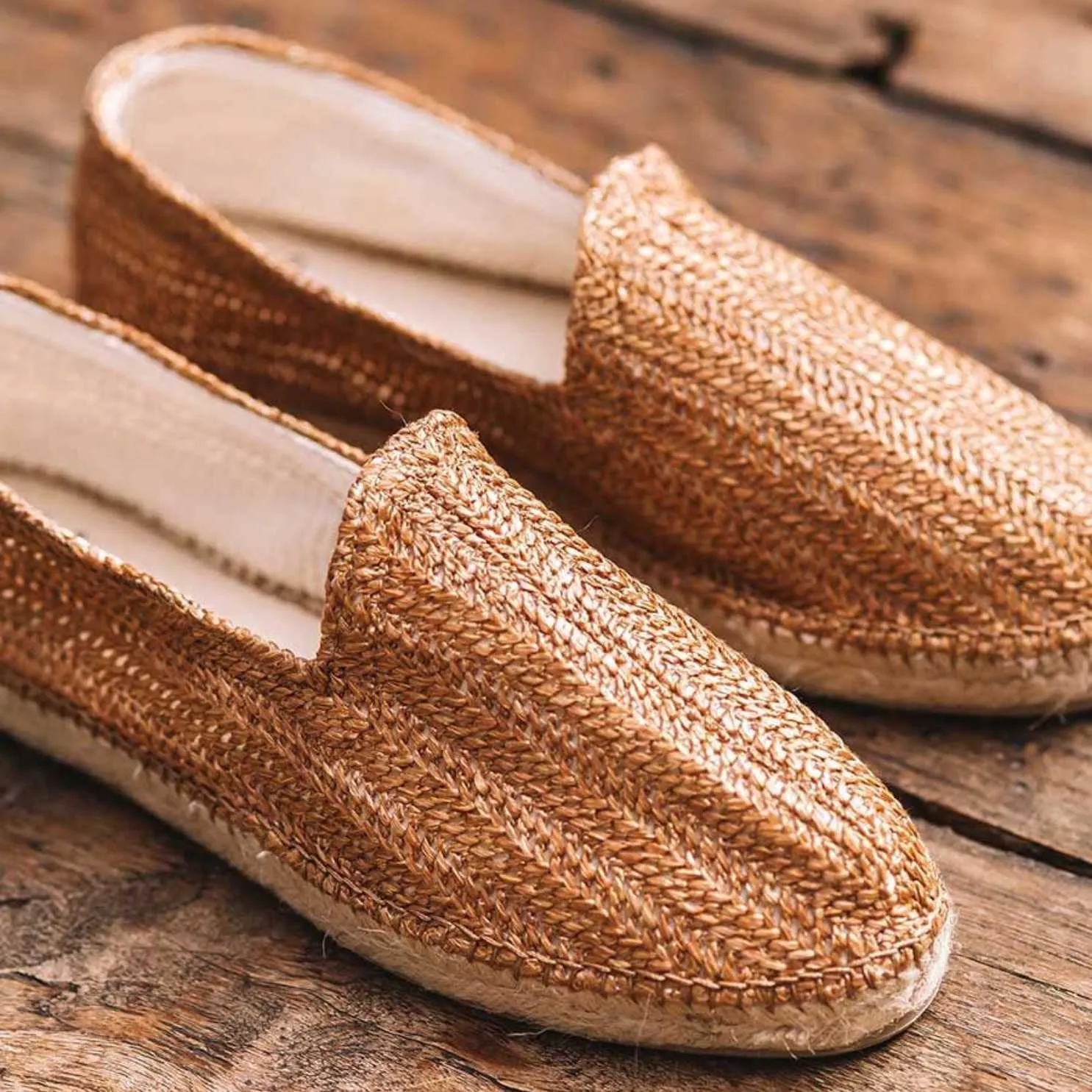 Mens Raffia Espadrilles - Stylish Damask Design