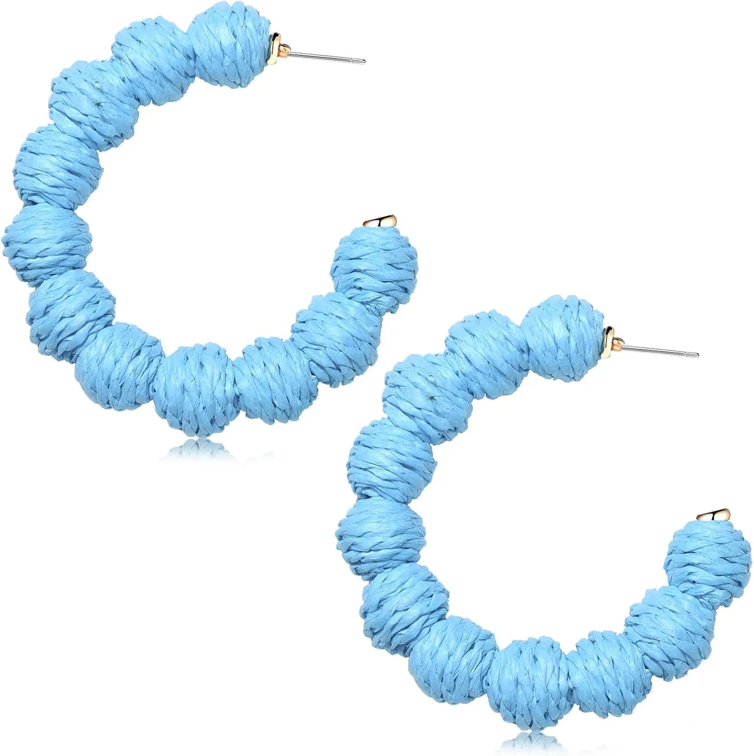 Rattan Earrings Statement Rattan Hoop Earrings for Women Woven Bohemian Earrings Handmade Straw Wicker Braid Big Drop Dangle Earrings for Women Summer Beach Jewelry