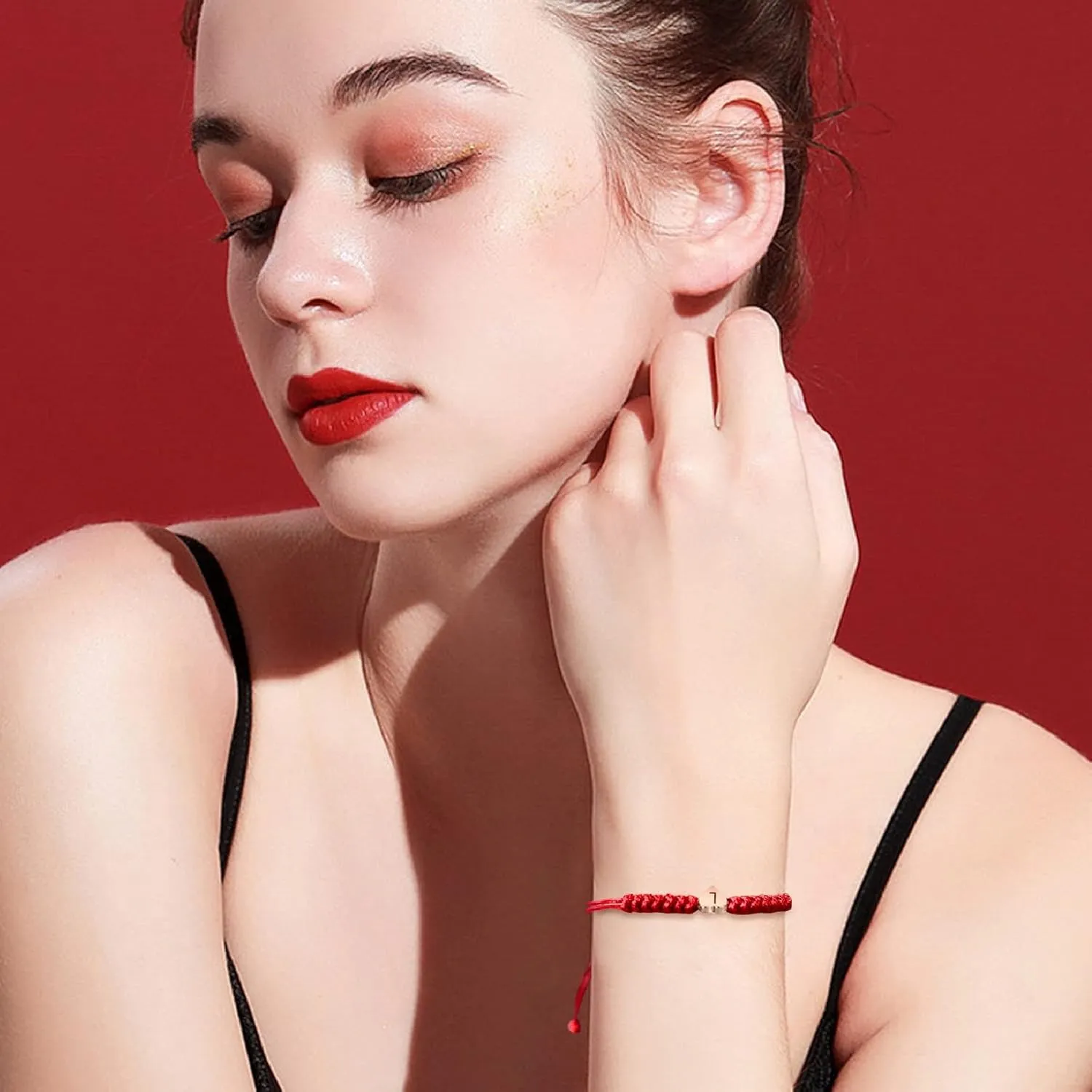 Red Initial Bracelet C Initial Letter Bracelets for Teen Girls Adjustable Red String Bracelets for Women Men Heart Shape Braided Bracelets Personalized Bracelet Birthday Mothers Day Gifts for Mom(C)