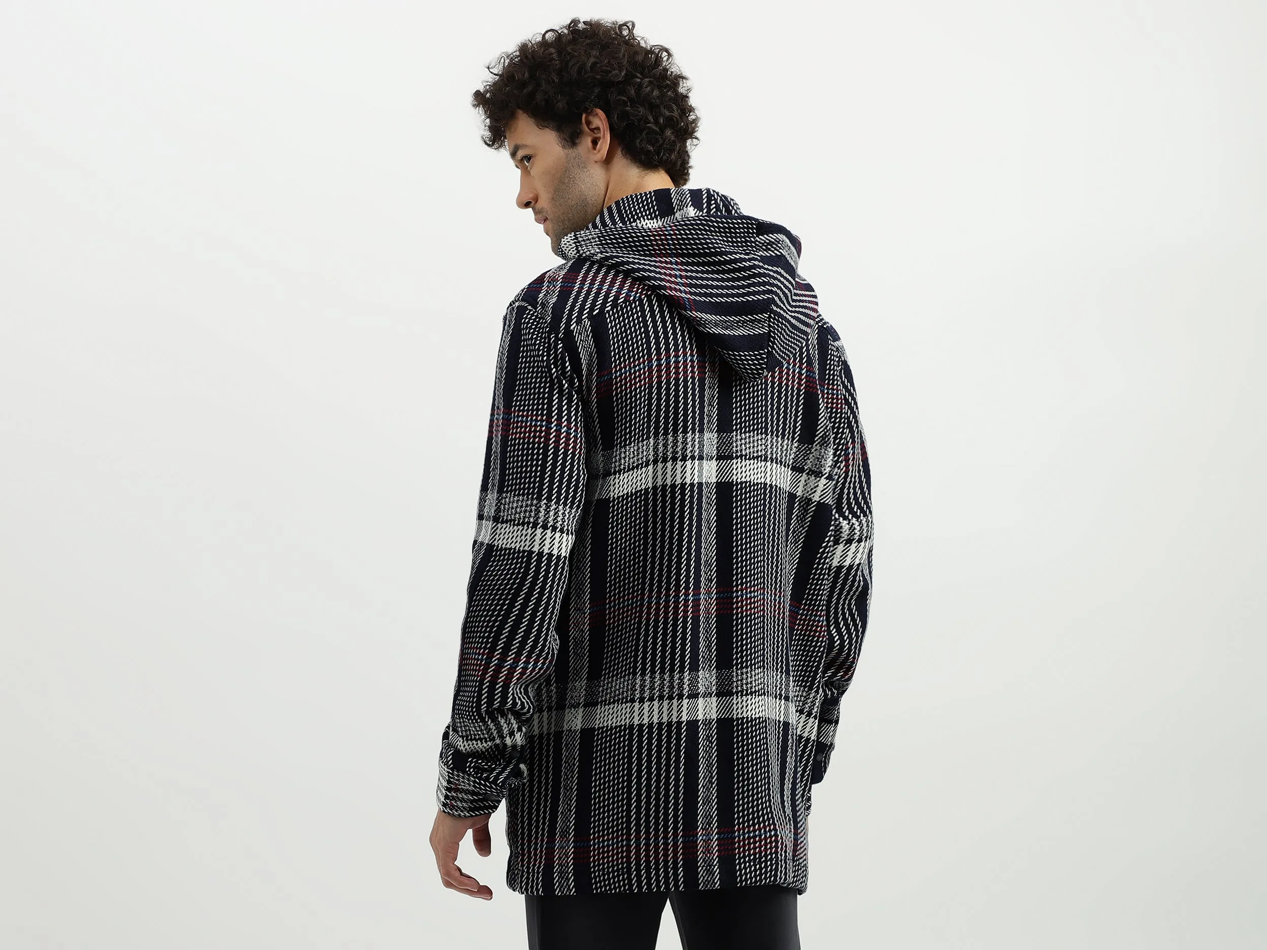 Regular Hooded Neck Checkered Shirts