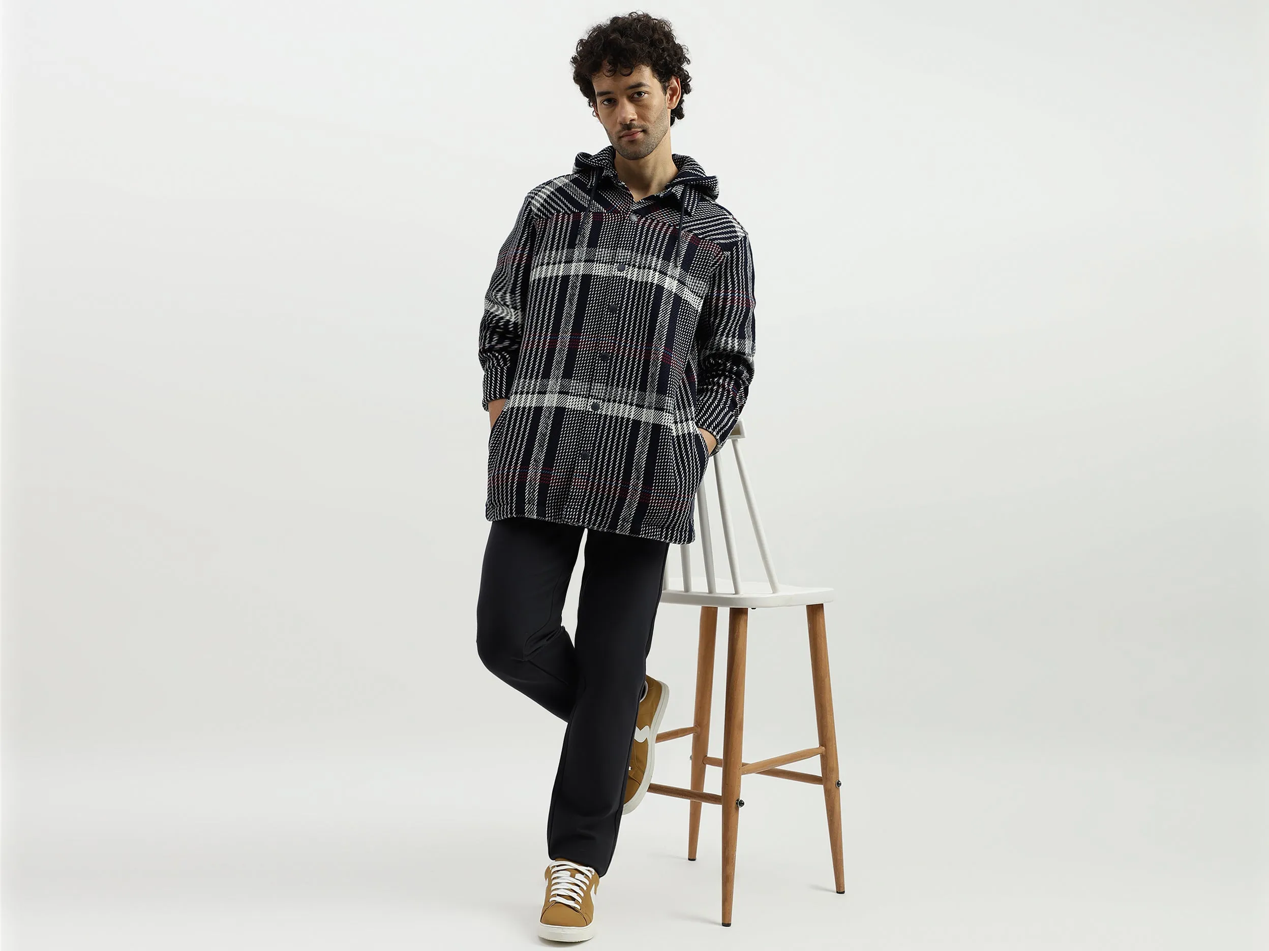 Regular Hooded Neck Checkered Shirts