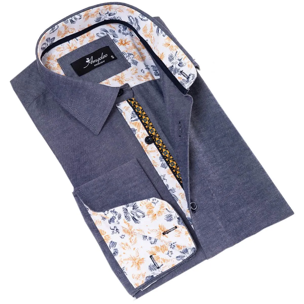 Reversible Floral Slim Fit Dress Shirt for the Modern Man