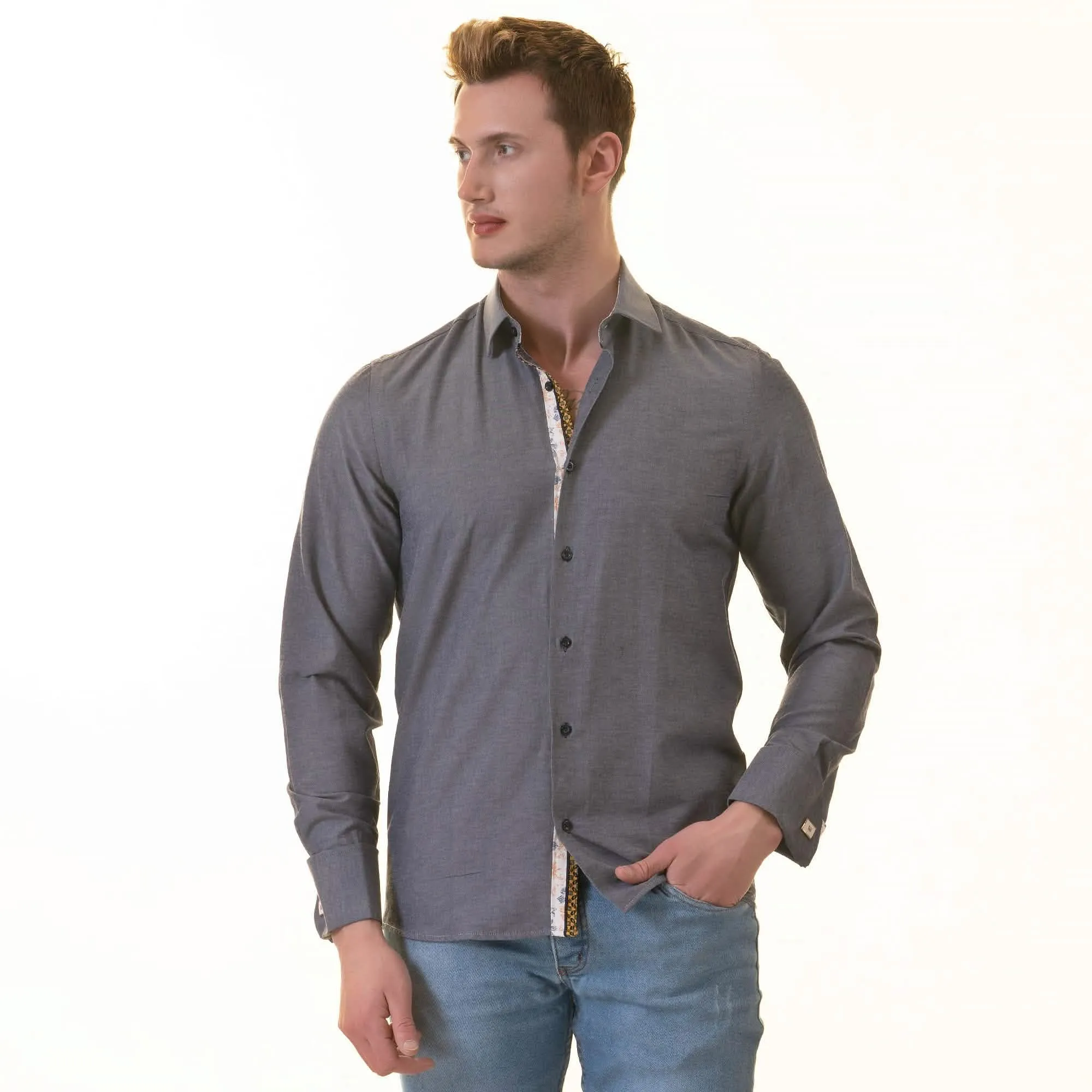 Reversible Floral Slim Fit Dress Shirt for the Modern Man