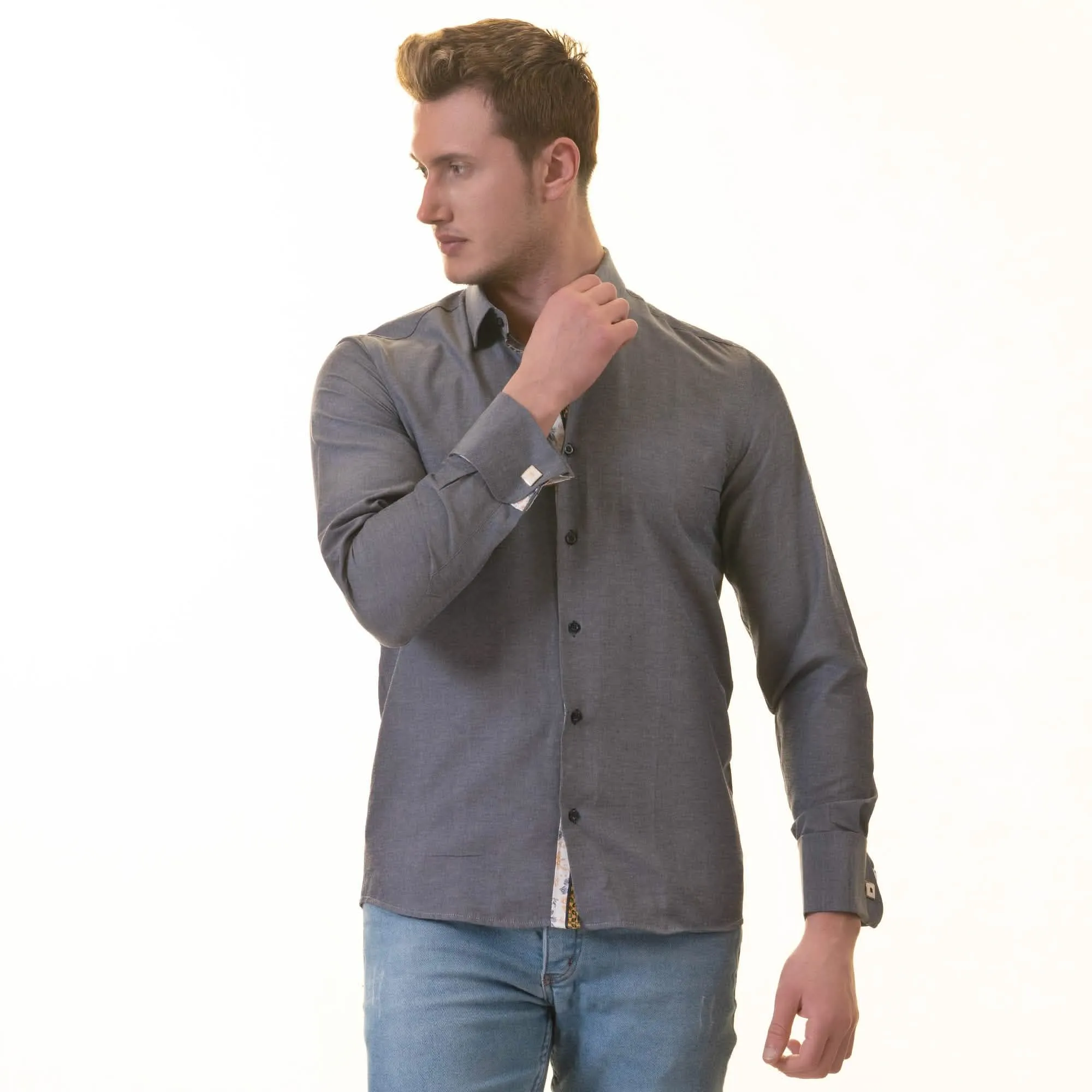 Reversible Floral Slim Fit Dress Shirt for the Modern Man