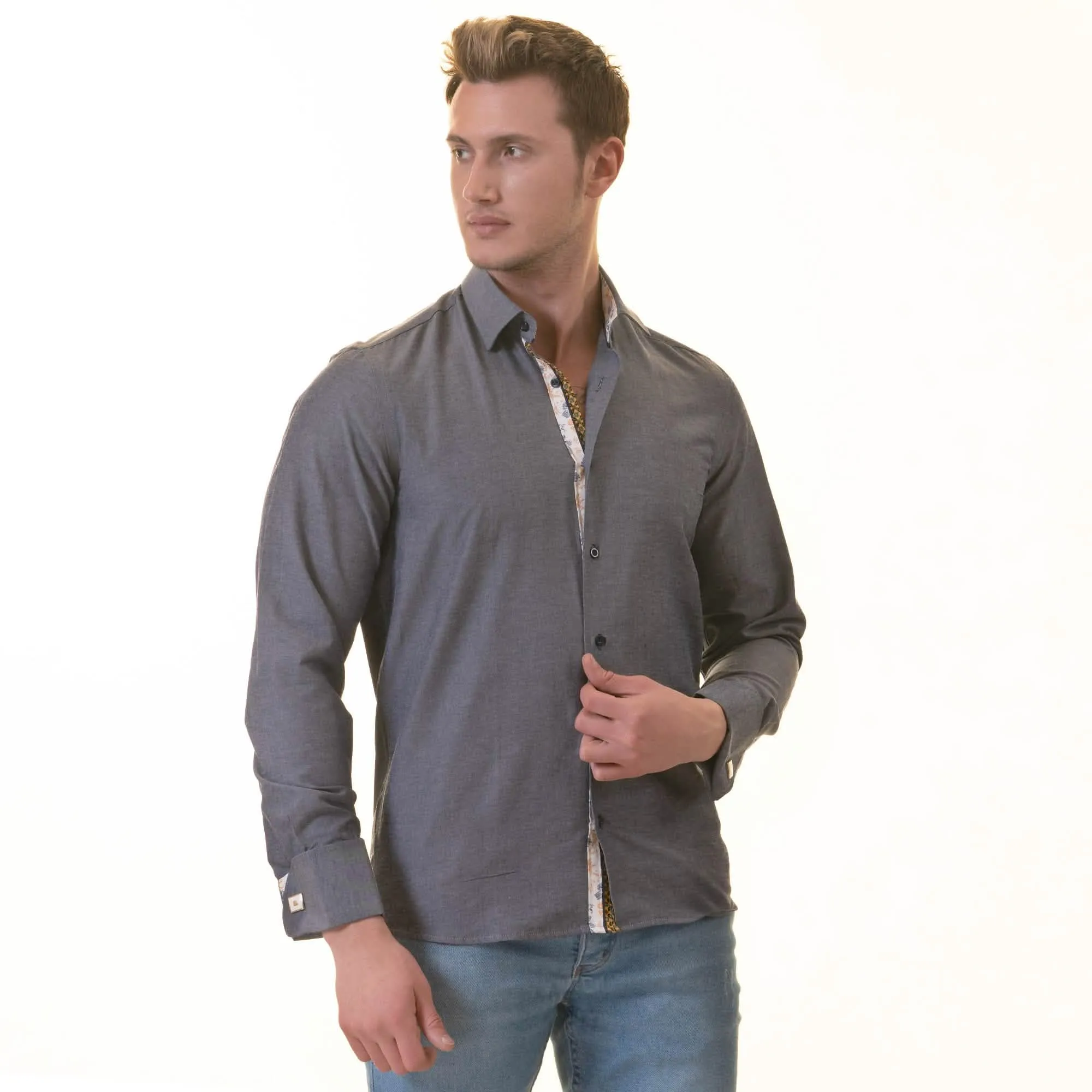 Reversible Floral Slim Fit Dress Shirt for the Modern Man