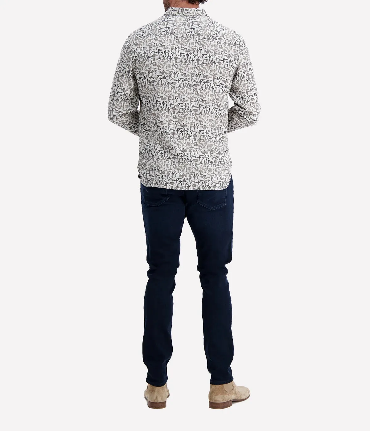 Ross Long Sleeve Shirt in Grey Mist
