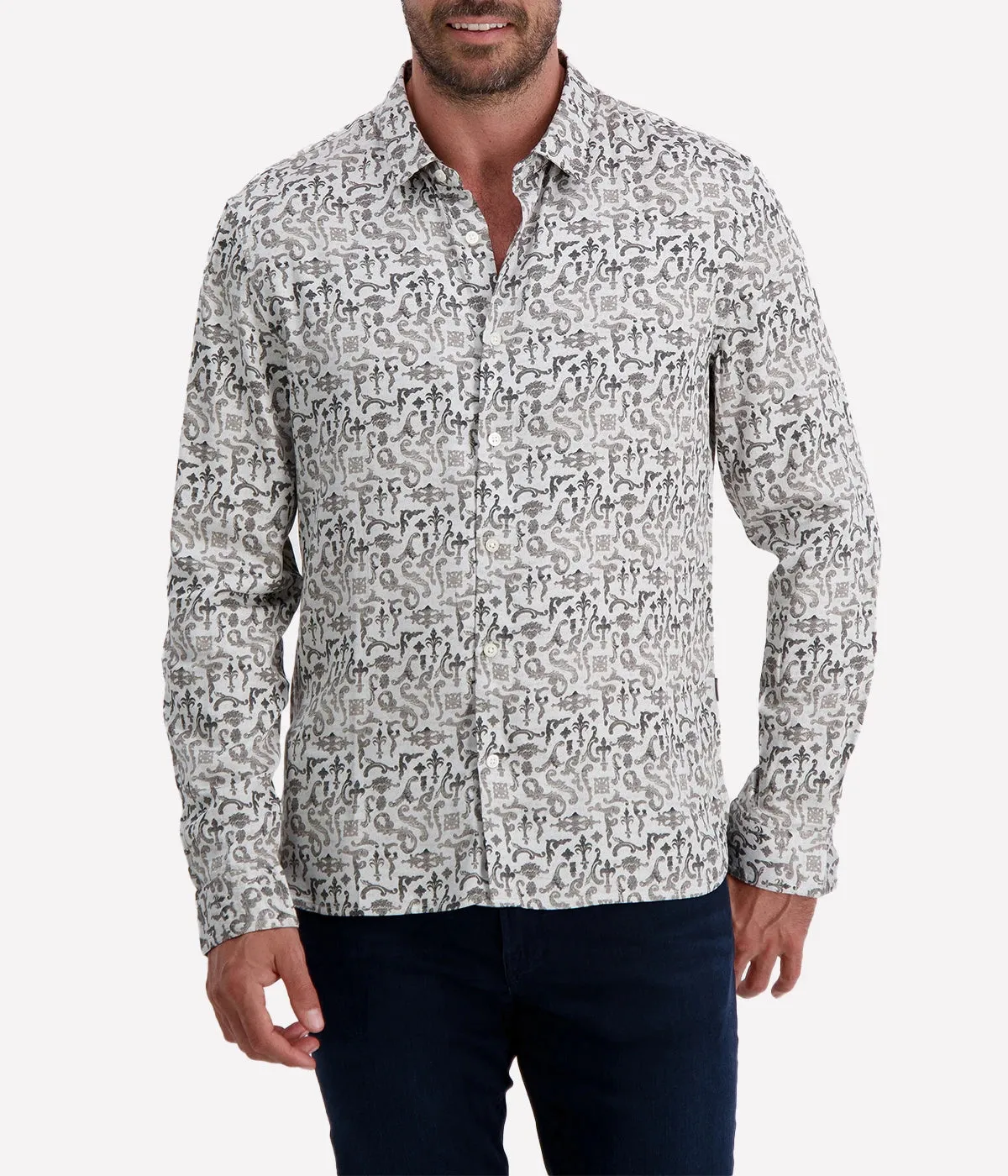 Ross Long Sleeve Shirt in Grey Mist