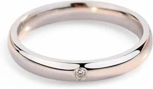 Round Shape Diamond Bridal Wedding Promise Band 18K Solid White Gold Anime Diamond Band Women Solitaire Fine Jewelry Bezel Setting Lover Gift