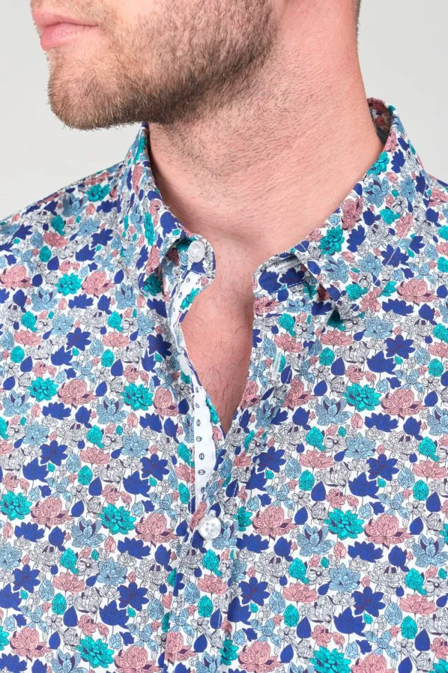Rubis Leaf Pattern Longsleeve Shirt in White