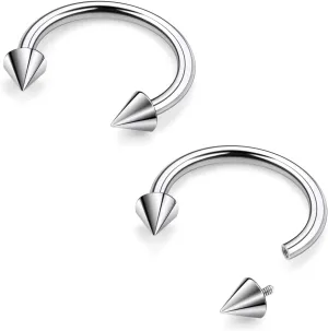Ruifan 20G 18G 16G 14G 12G 8G 6G 4G 2G Horseshoe Nose Ring Titanium Septum Rings Piercing Jewelry Internally Threaded Gauges Cartilage Conch Helix Rook Lip Tragus Earring Hoop Eyebrow For Women Men
