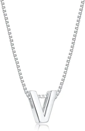 S925 Sterling Silver Initial Necklaces for Women,Personalized Initial Necklace Simple A-Z