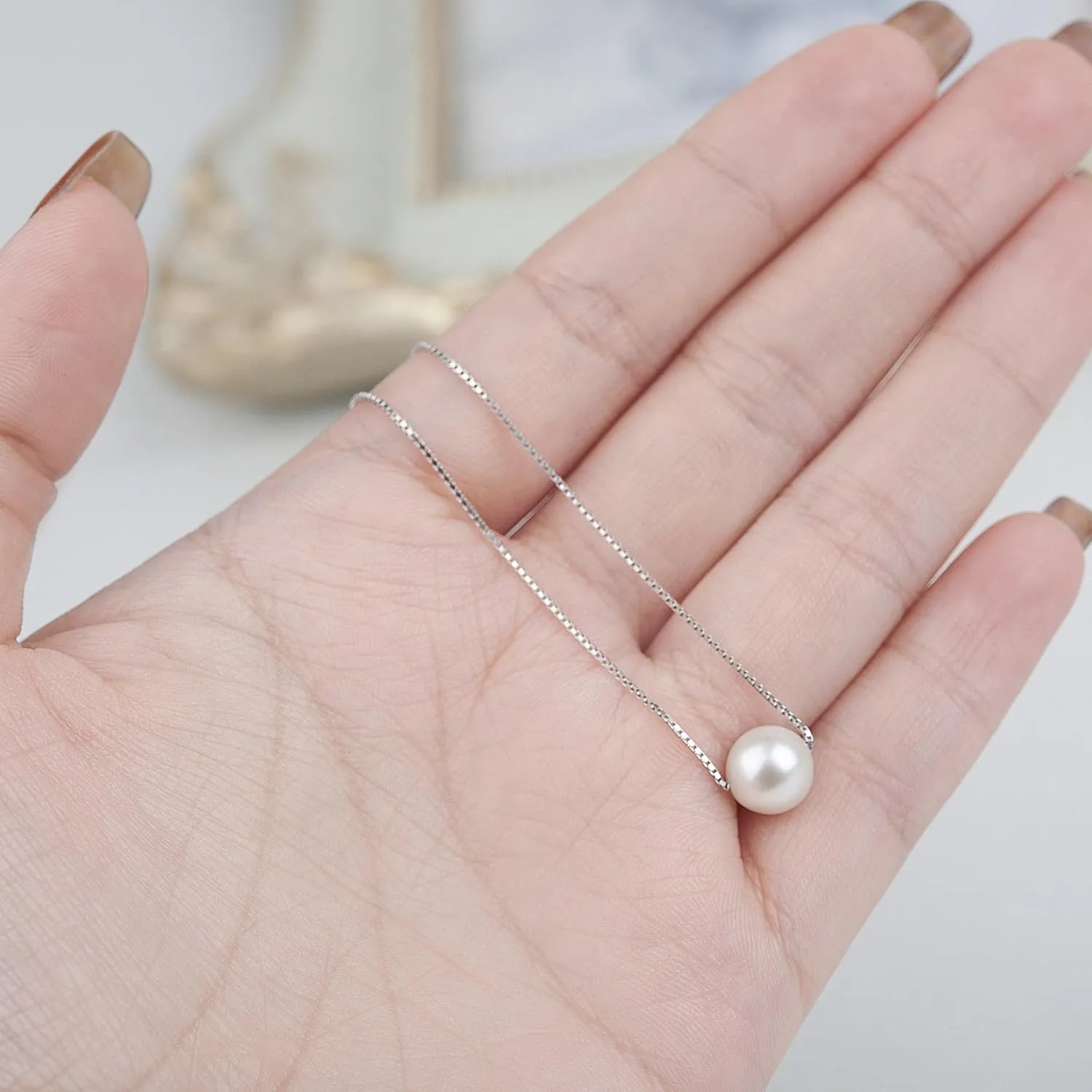S925 Sterling Silver Pearl Necklace and Pearl Earrings,Birthday Gifts for Women Girls Age 7 9 10 13 16 18 21 30 40 50 60, Christmas Day Gifts for Daughter, Mom, Friend, Wife