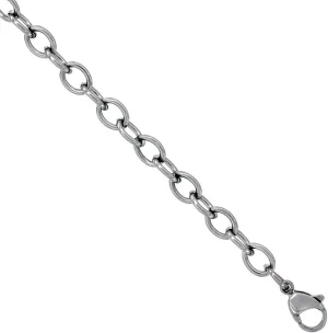 Sabrina Silver Stainless Steel Cable Link Chain 6 mm, Necklaces & Bracelets & Anklets
