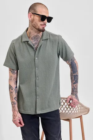Sage Textured Box Fit Shirt
