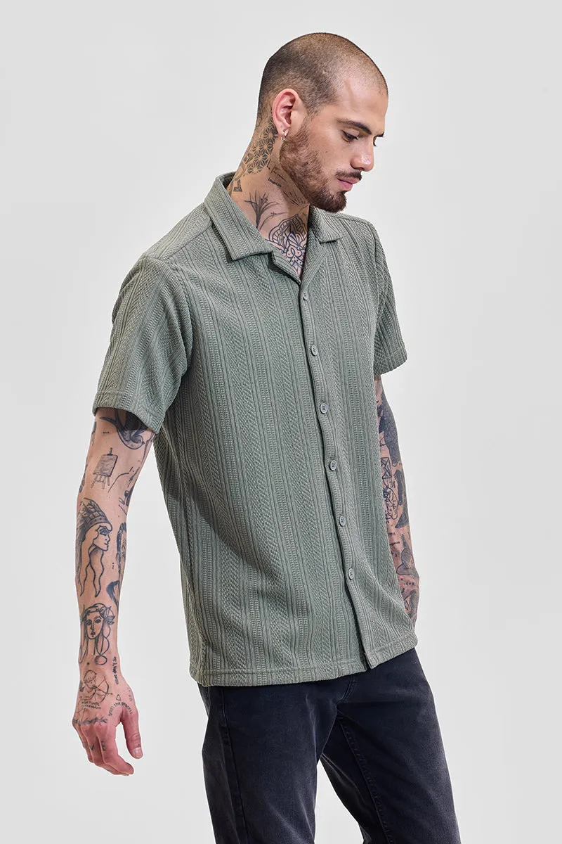 Sage Textured Box Fit Shirt