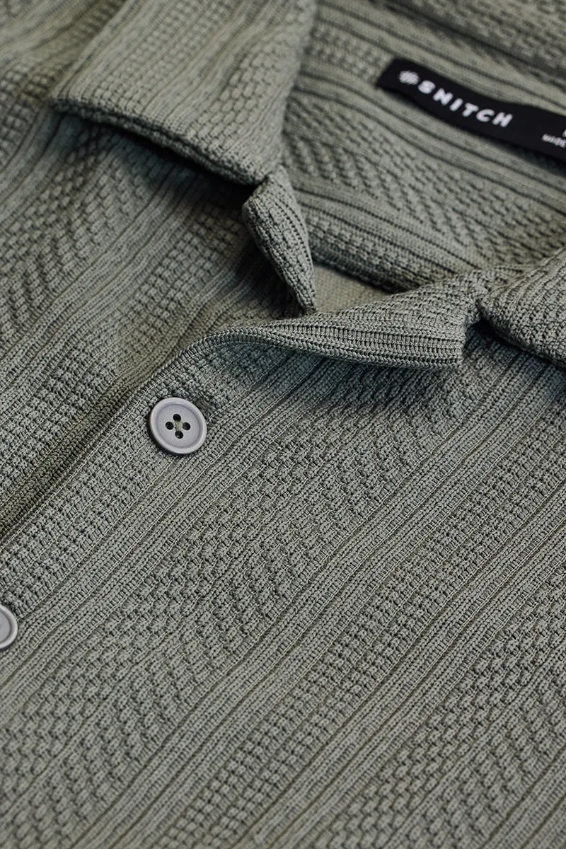 Sage Textured Box Fit Shirt