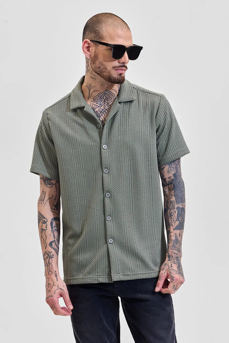 Sage Textured Box Fit Shirt